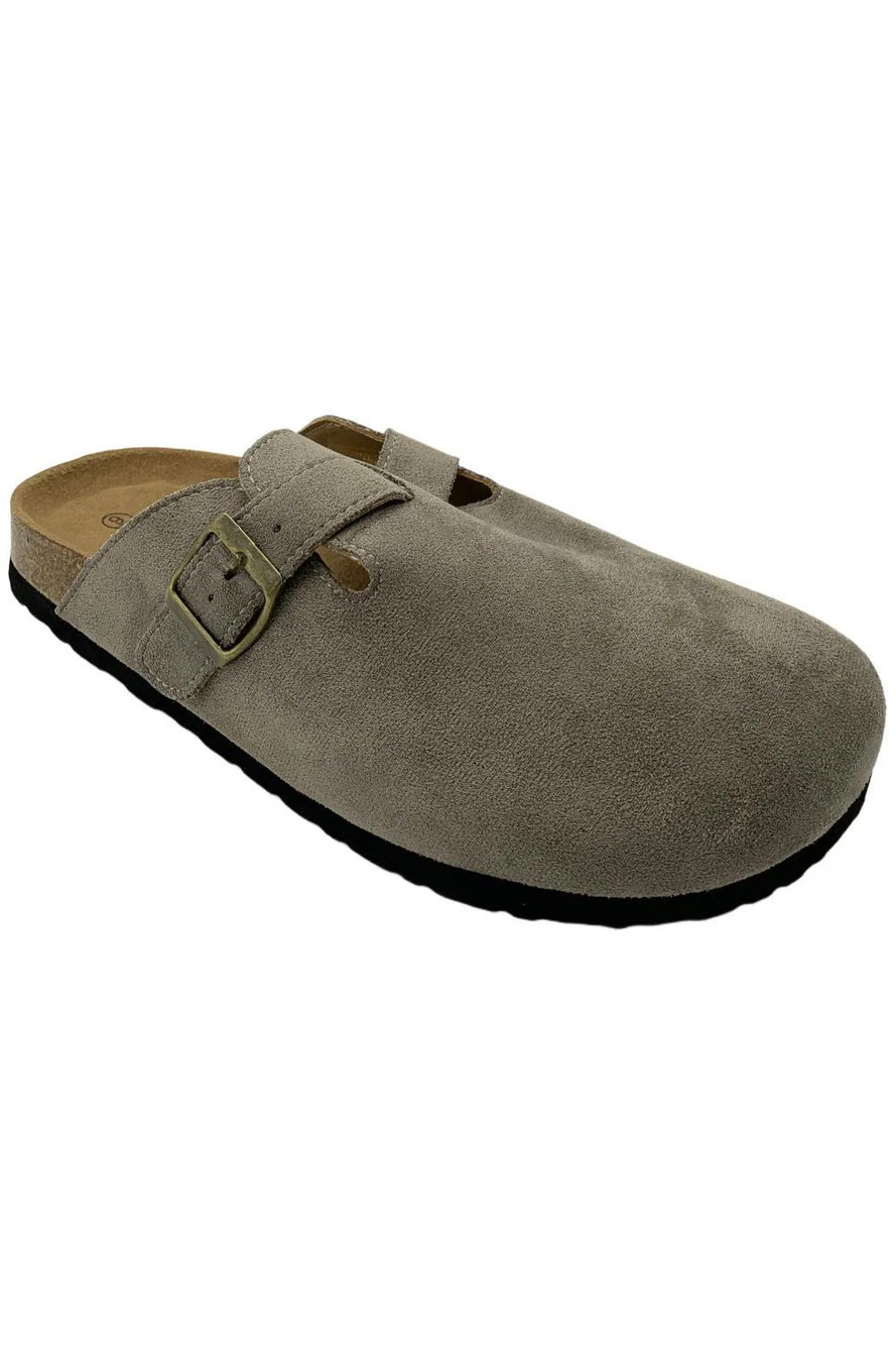 MILOCACA Women's Slip-On Adjustable Buckle Clog Sandals Gray - Medium